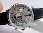Replica Patek Philippe Silver Moonphase Chronograph SS Case Watch